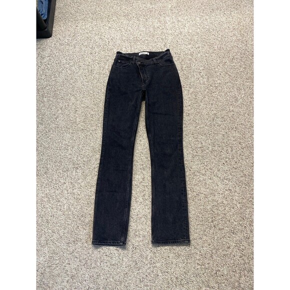 Abercrombie & Fitch The 90s Slim Straight Ultra High-Rise Crossover Waist Black - Picture 5 of 11